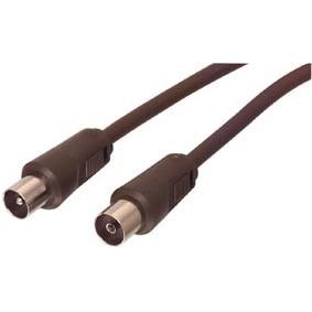 кабель антенный коаксиальный вилка(coax) - розетка(coax),  1.5 метра, цвет коричневый